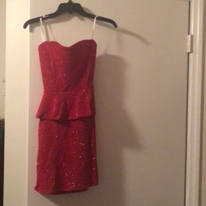 Red Dress with Rhinestones